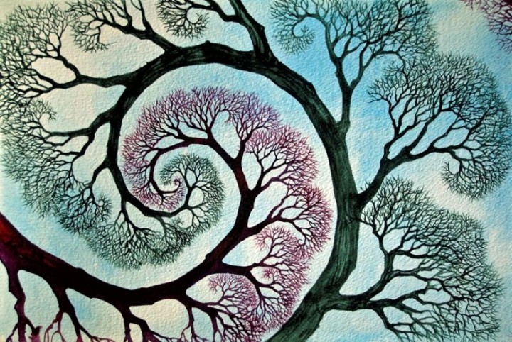 Spiral In, Spiral Out_Helen Klebesadel_acuarela